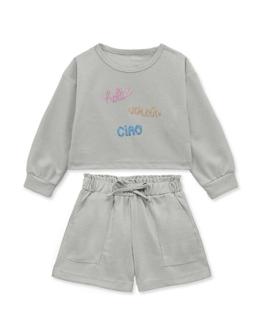 Rhinestone Girl's 2pc Short Set