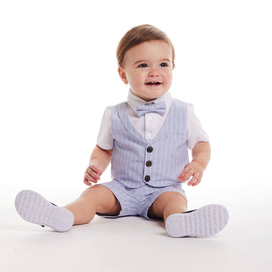 Pinstripe Vest & Short Set
