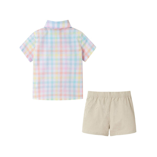 Plaid 3 piece set w/ bowtie