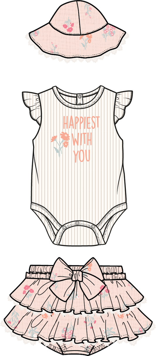 3 Piece Tutu Set: Happiest with You