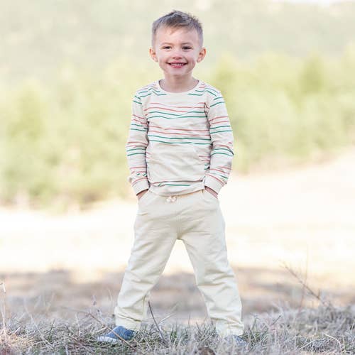 Boys Terra Cotta Stripe Jogger Set