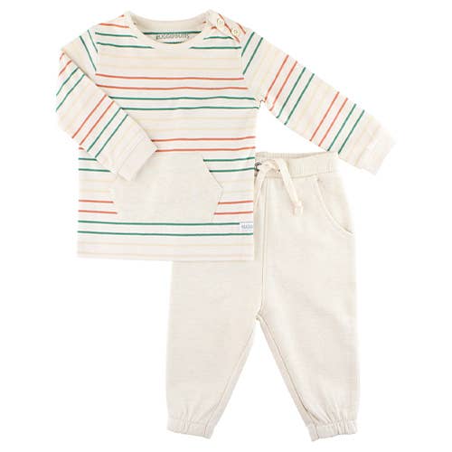 Boys Terra Cotta Stripe Jogger Set
