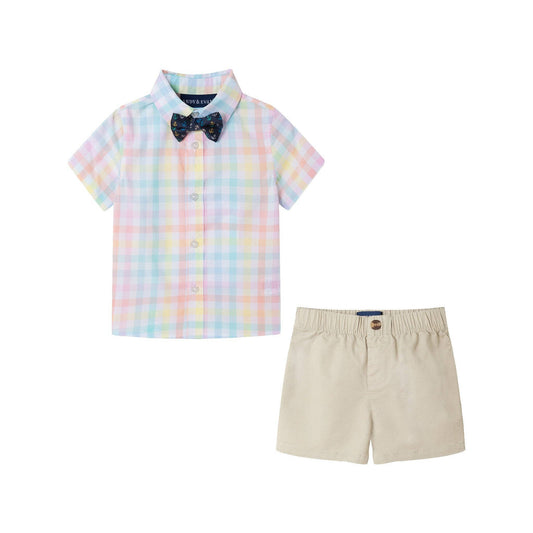 Plaid 3 piece set w/ bowtie