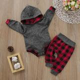 Buffalo Plaid Hooded Set