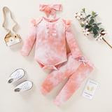 Sweet Tie-Dye Set w/Headband (Orange)