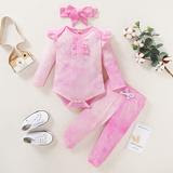 Sweet Tie Dye Set w/Headband - Pink