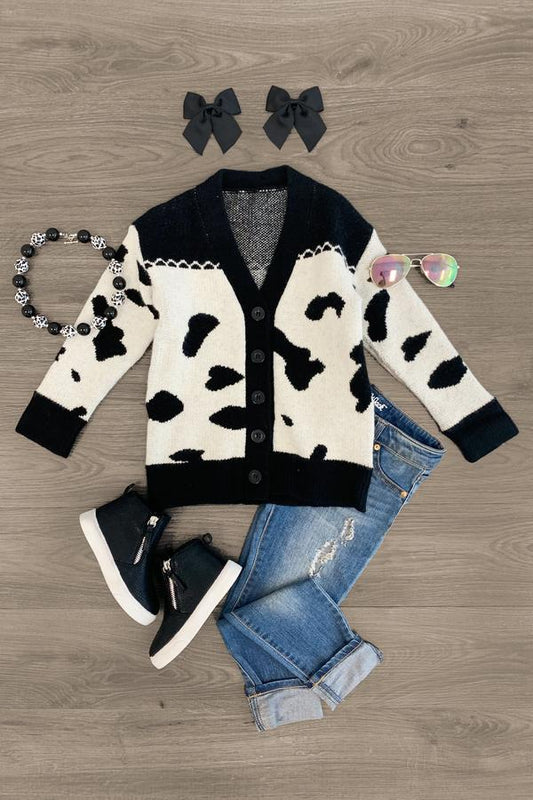 Cow Print Cardigan
