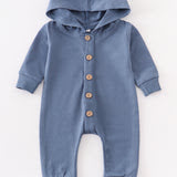 Hooded Romper - Teal Blue